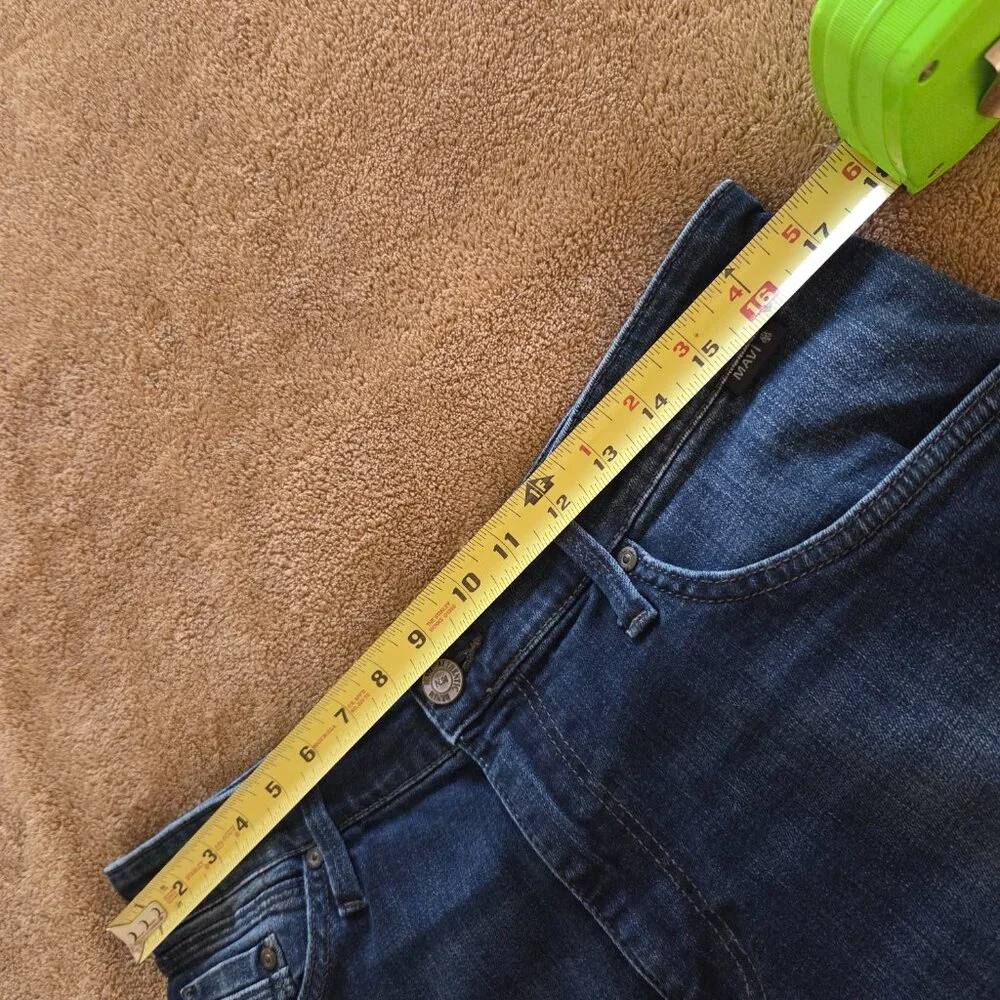 Mavi Zach Straight Leg Denim Jeans Mens 33x30 Dark Blue Wash Stretch Egypt Made - Picture 10 of 11